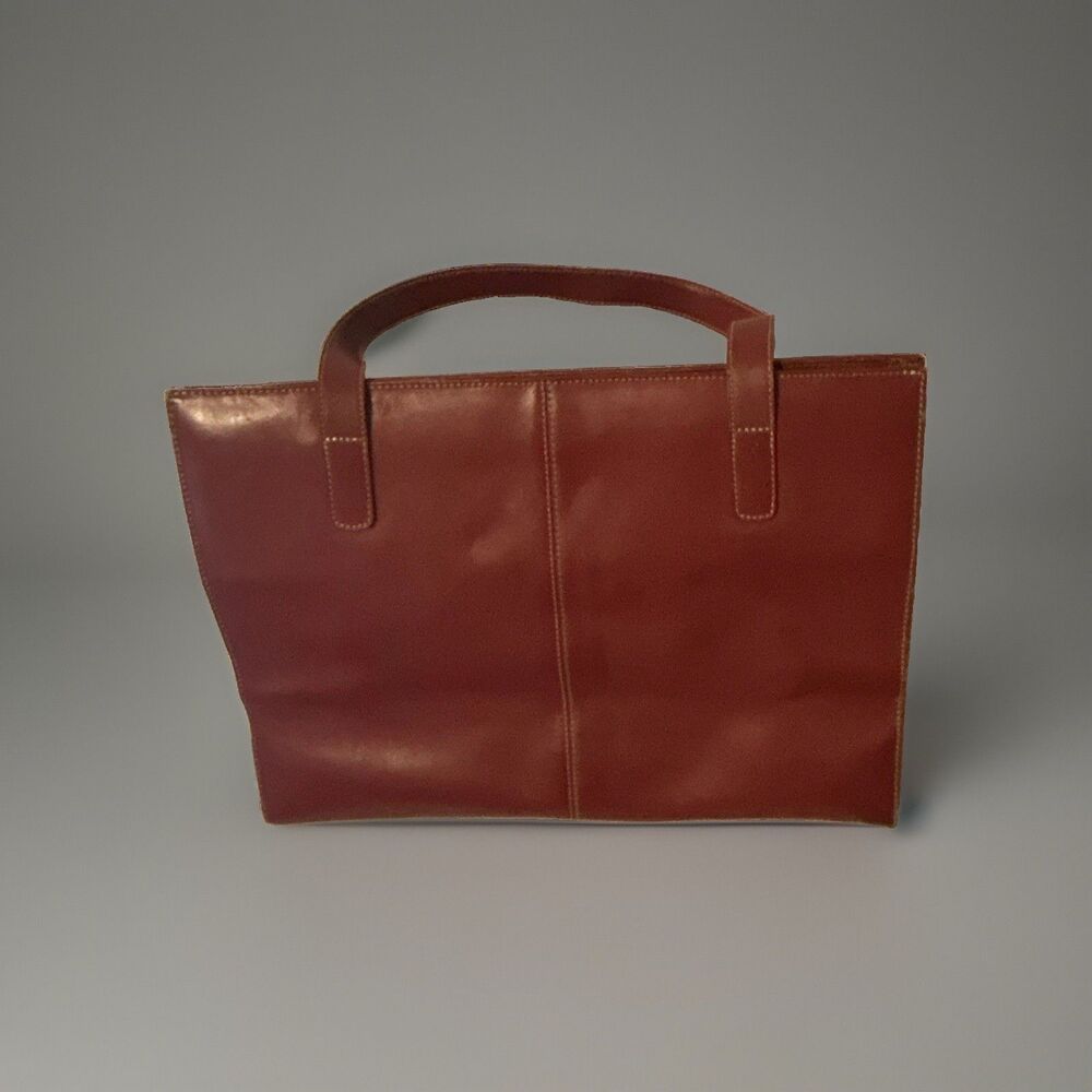 Wilsons Leather Red Tote Bag Shoulder Handbag Top Handle Purse Large Pockets